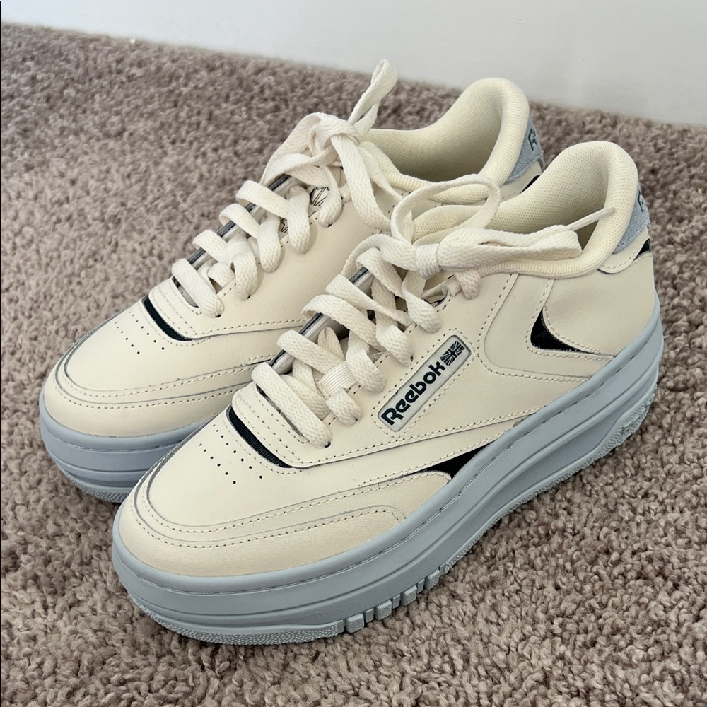 Reebok Club C Extra Blur and White Platform Sneakers